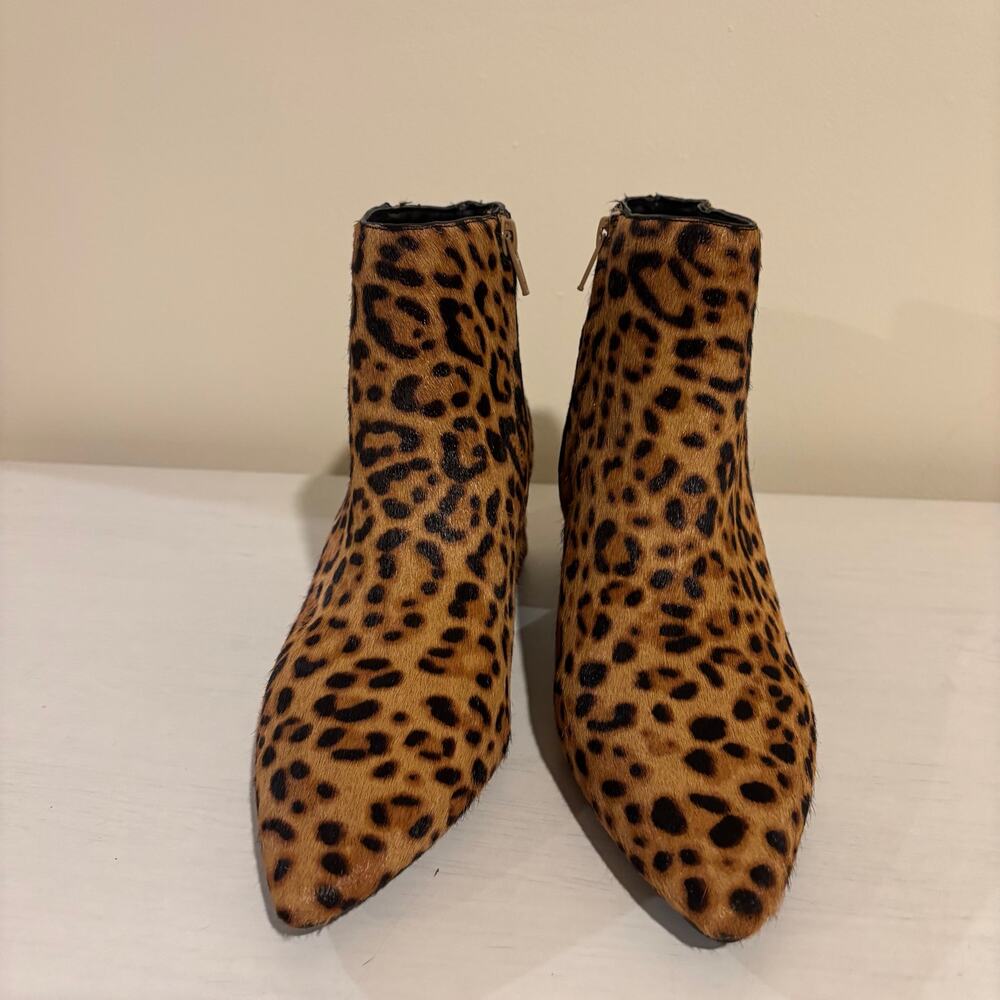 Alex Marie Tionna Leopard Print Calf Hair Block Boots Sz 7.5 Indie, maximalist - Picture 2 of 6